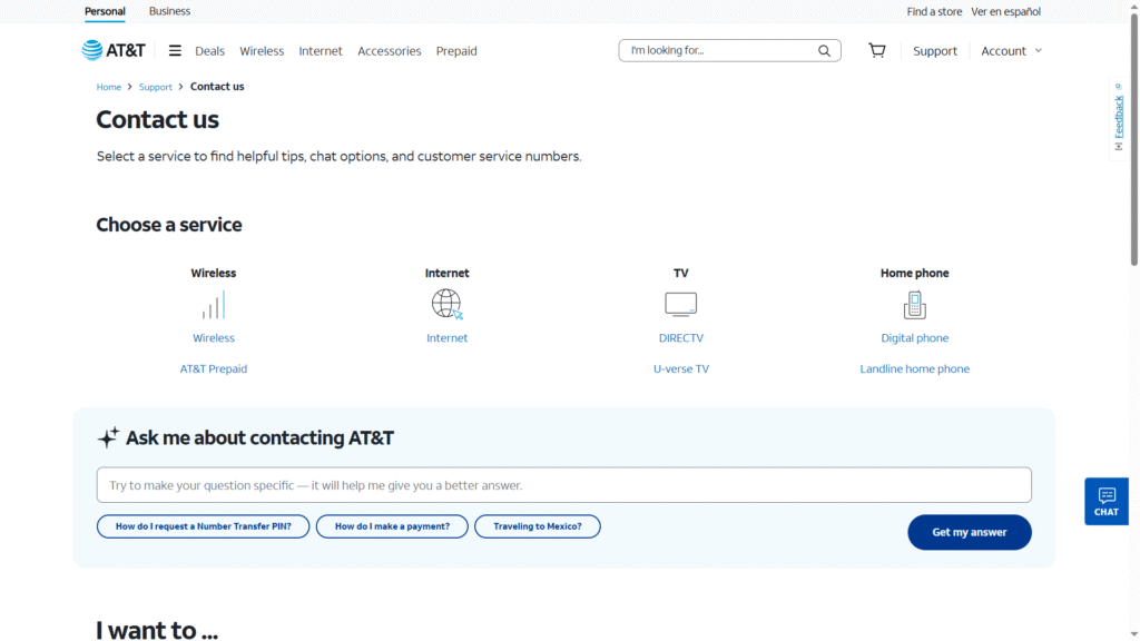 ATT USA customer Service 